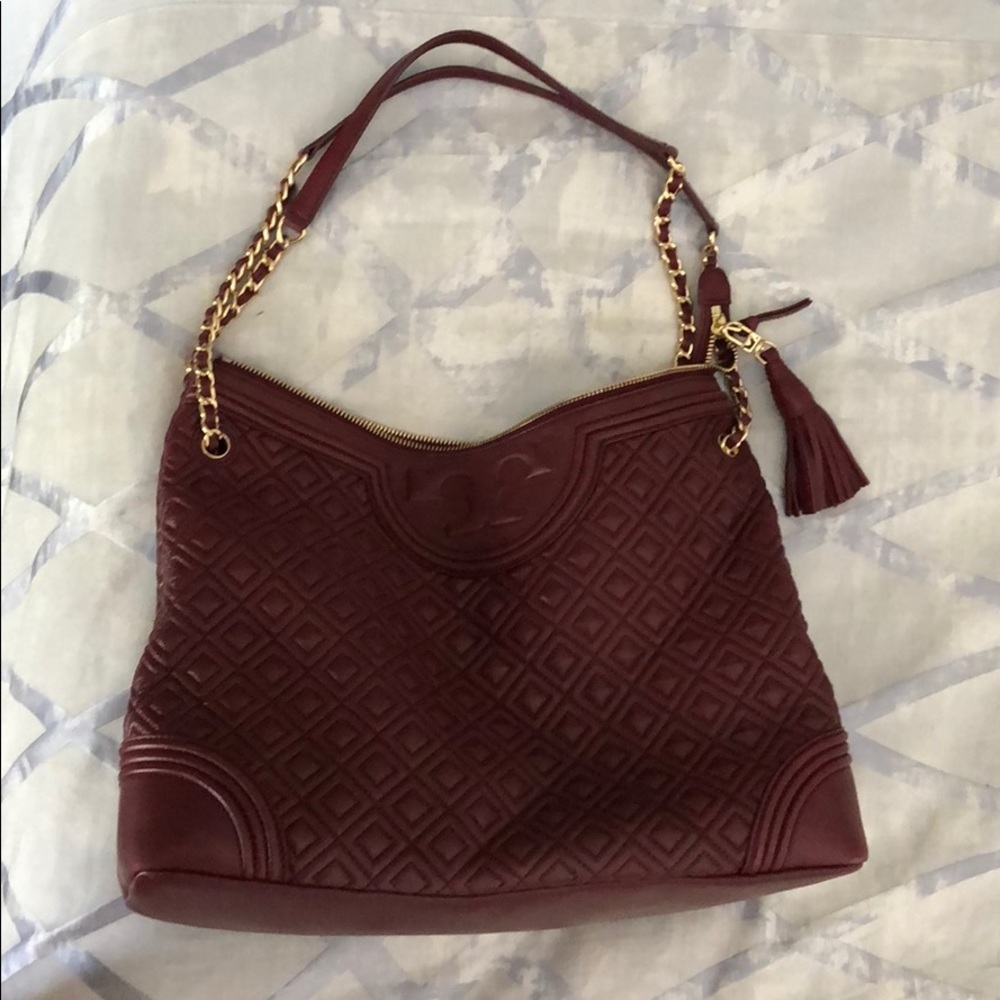 Tory Burch Fleming lambskin quilted tote bag